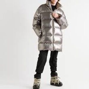 BNWT Moncler x Rick Owens FW2020 Metallic Down Puffer Jacket Men Size 2